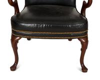 A Pair of George II Style Mahogany Open Armchairs — 20th Century