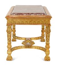 An Italian Painted and Parcel Gilt Marble Top Center Table — 19th/20th Century