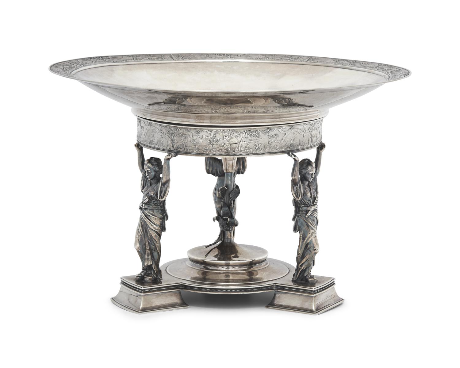 A Sterling Silver Centerpiece Bowl in the Japonesque Taste