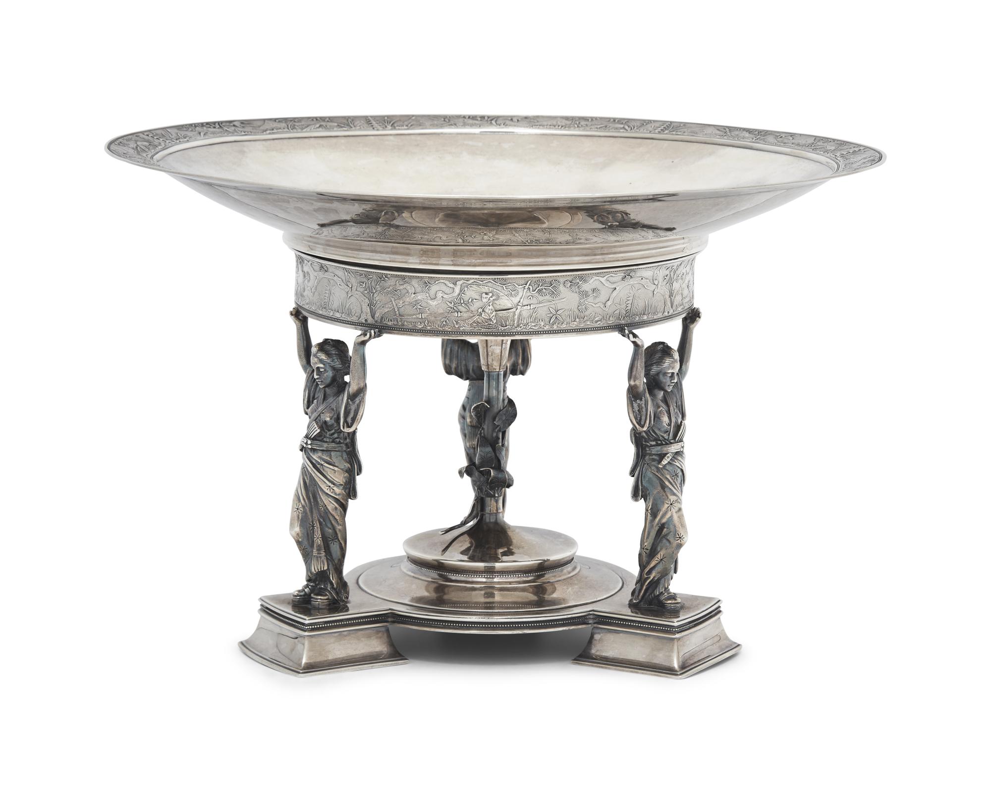 A Sterling Silver Centerpiece Bowl in the Japonesque Taste
