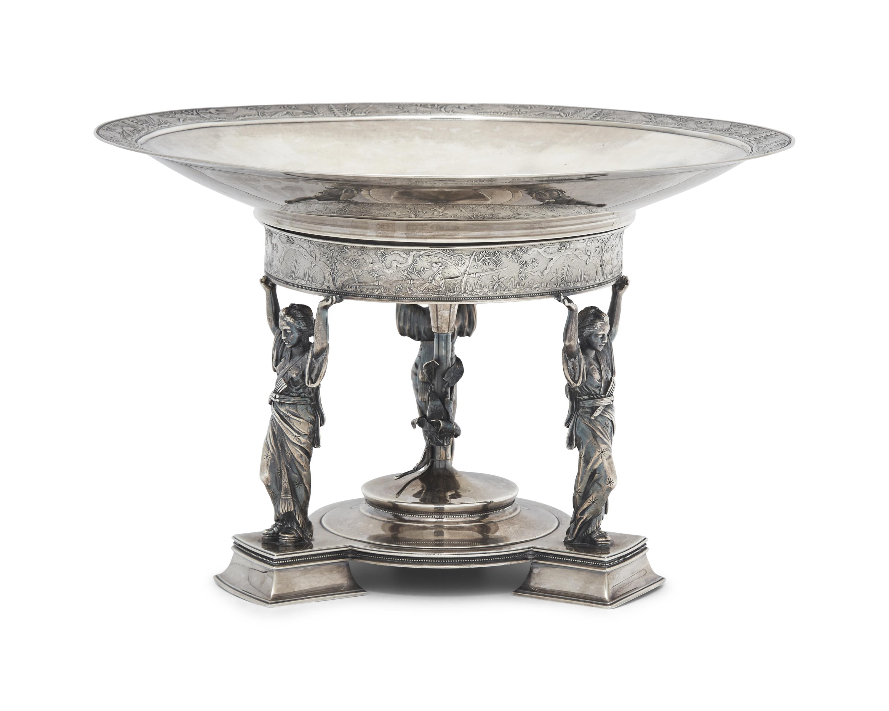 A Sterling Silver Centerpiece Bowl in the Japonesque Taste