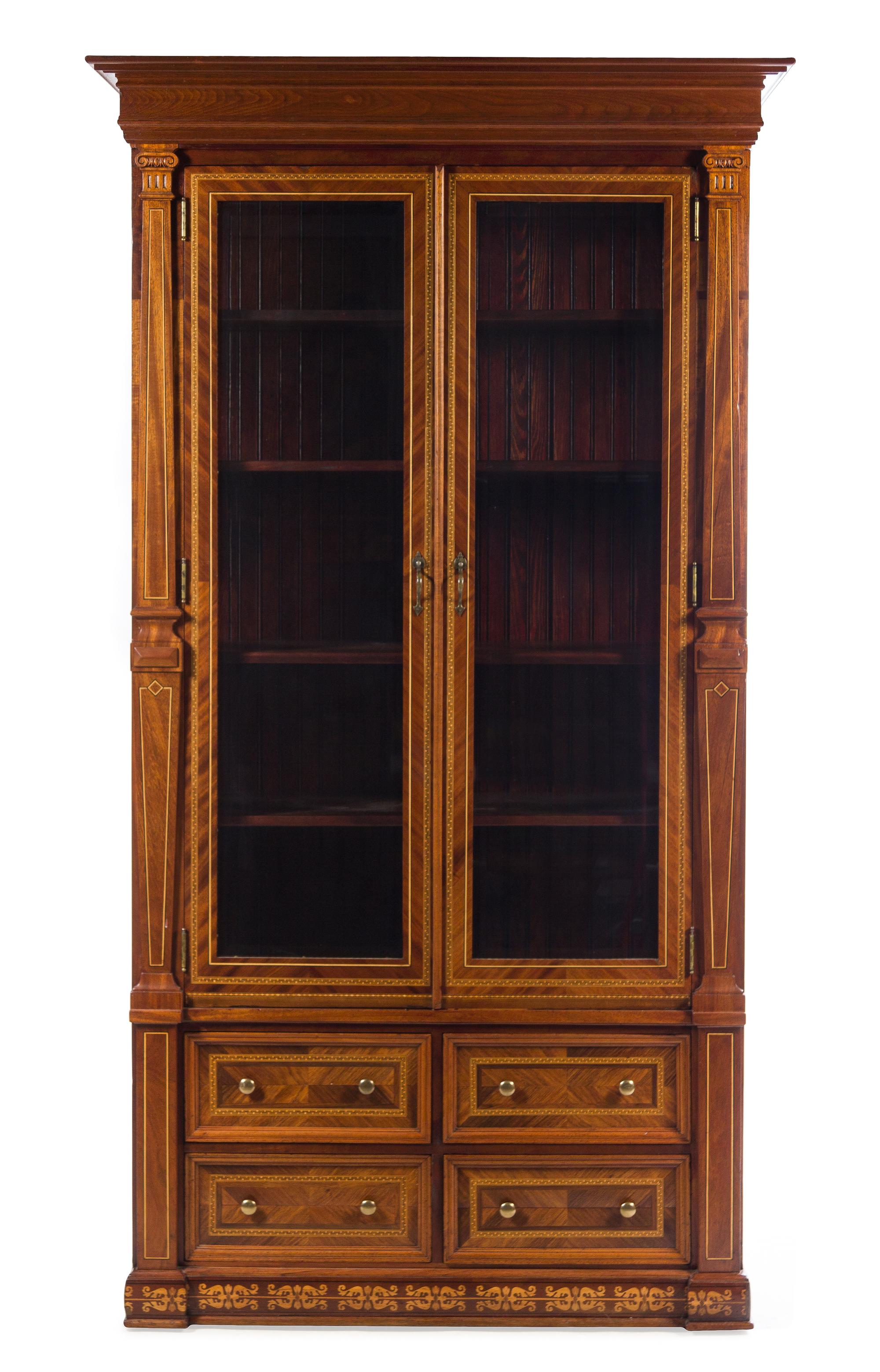 An Italian Various Woods Display Cabinet Height 92 x width 50 1/2 x depth 22 1/2 inches. — 19TH/20TH CENTURY