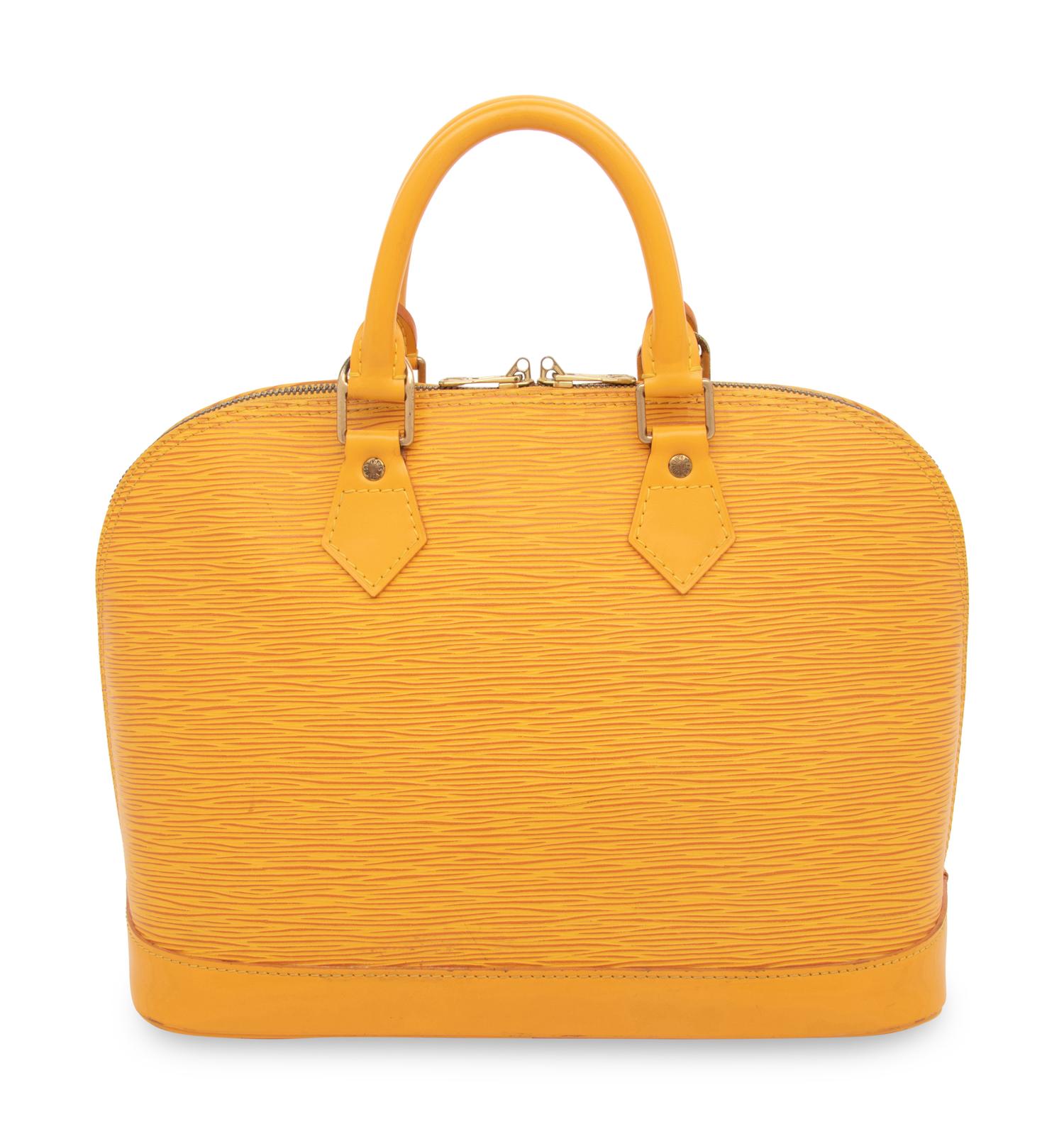 Louis Vuitton, Yellow Epi Leather Alma Handbag
