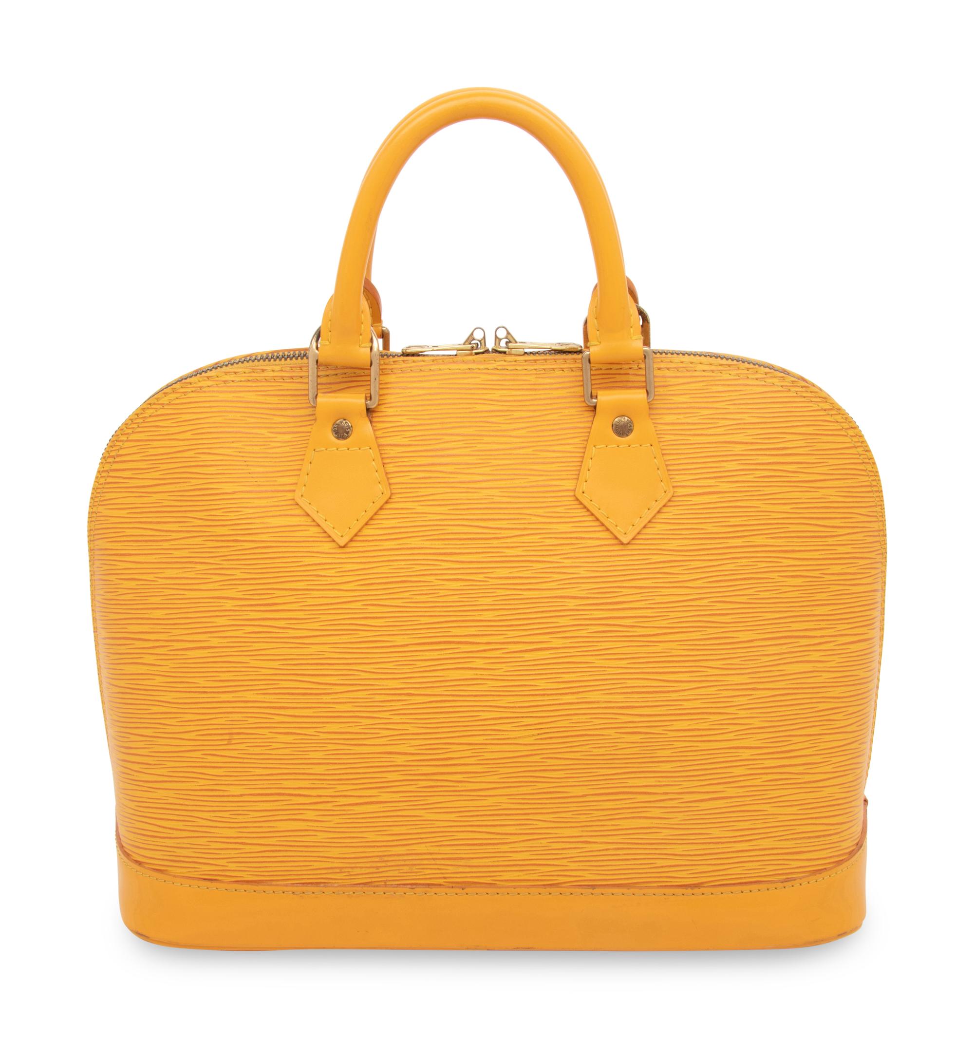 Louis Vuitton, Yellow Epi Leather Alma Handbag