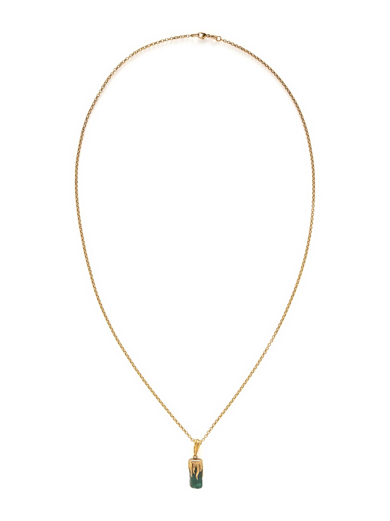 EMERALD CRYSTAL AND YELLOW GOLD PENDANT NECKLACE