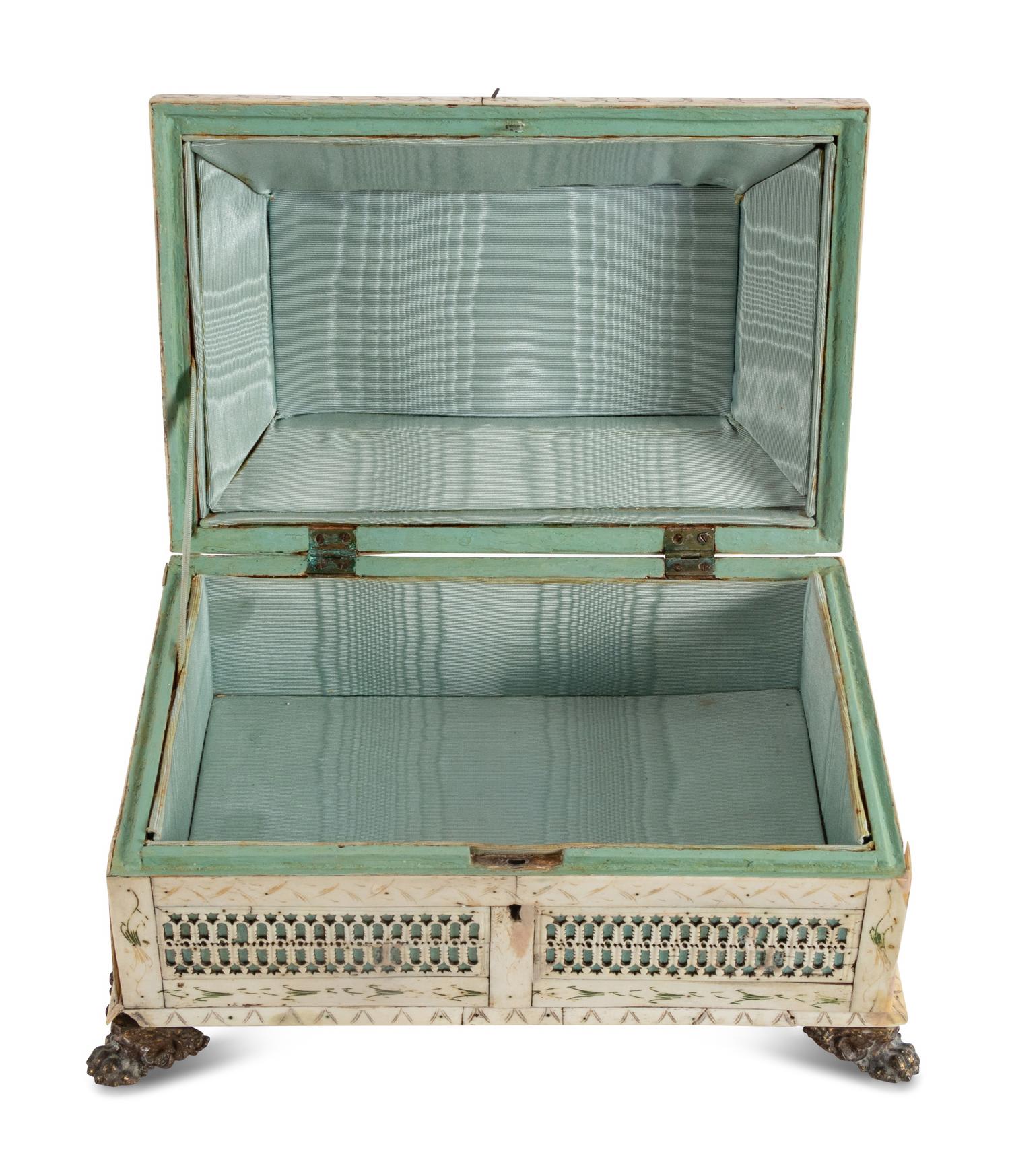 A Russian Prisoner-of-War Carved Bone Table Casket