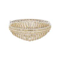 BICOLOR GOLD AND DIAMOND BANGLE BRACELET