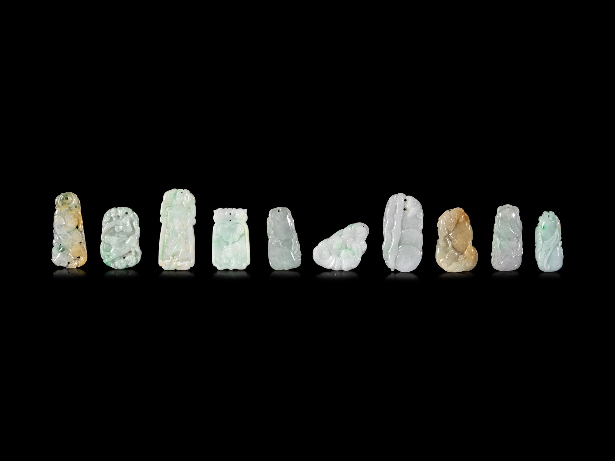 Twenty Chinese Jadeite Pendants