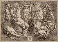 After Albrecht Dürer, (German, 1471–1528), The Lamentation, The Sudarium Displayed by Two Angels, and Head of Christ with Crown of Thorns