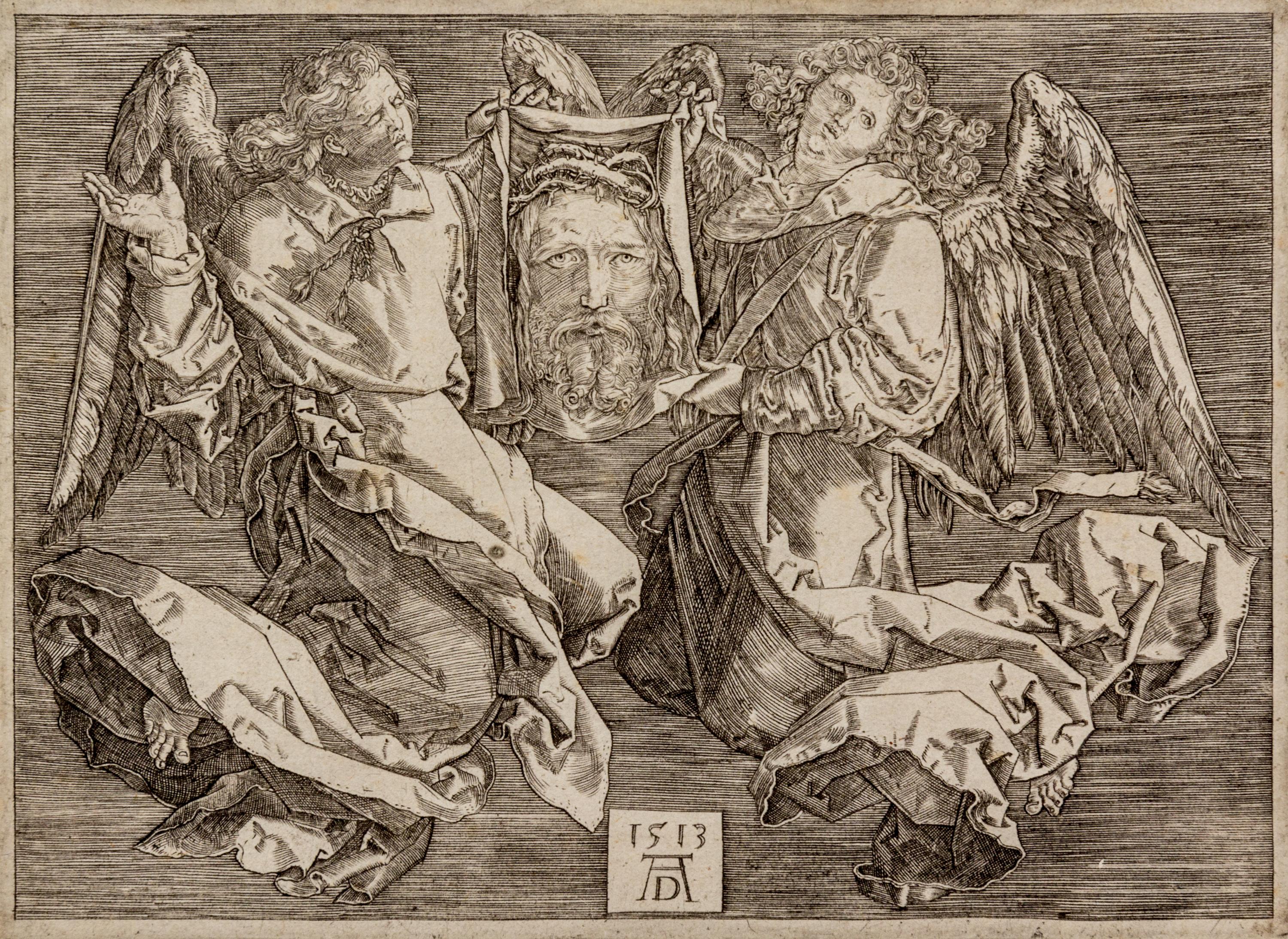 After Albrecht Dürer, (German, 1471–1528), The Lamentation, The Sudarium Displayed by Two Angels, and Head of Christ with Crown of Thorns