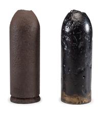 [CIVIL WAR]. A group of 2 artillery shells, incl. Confederate 10-pound Reed & Parrott shell.