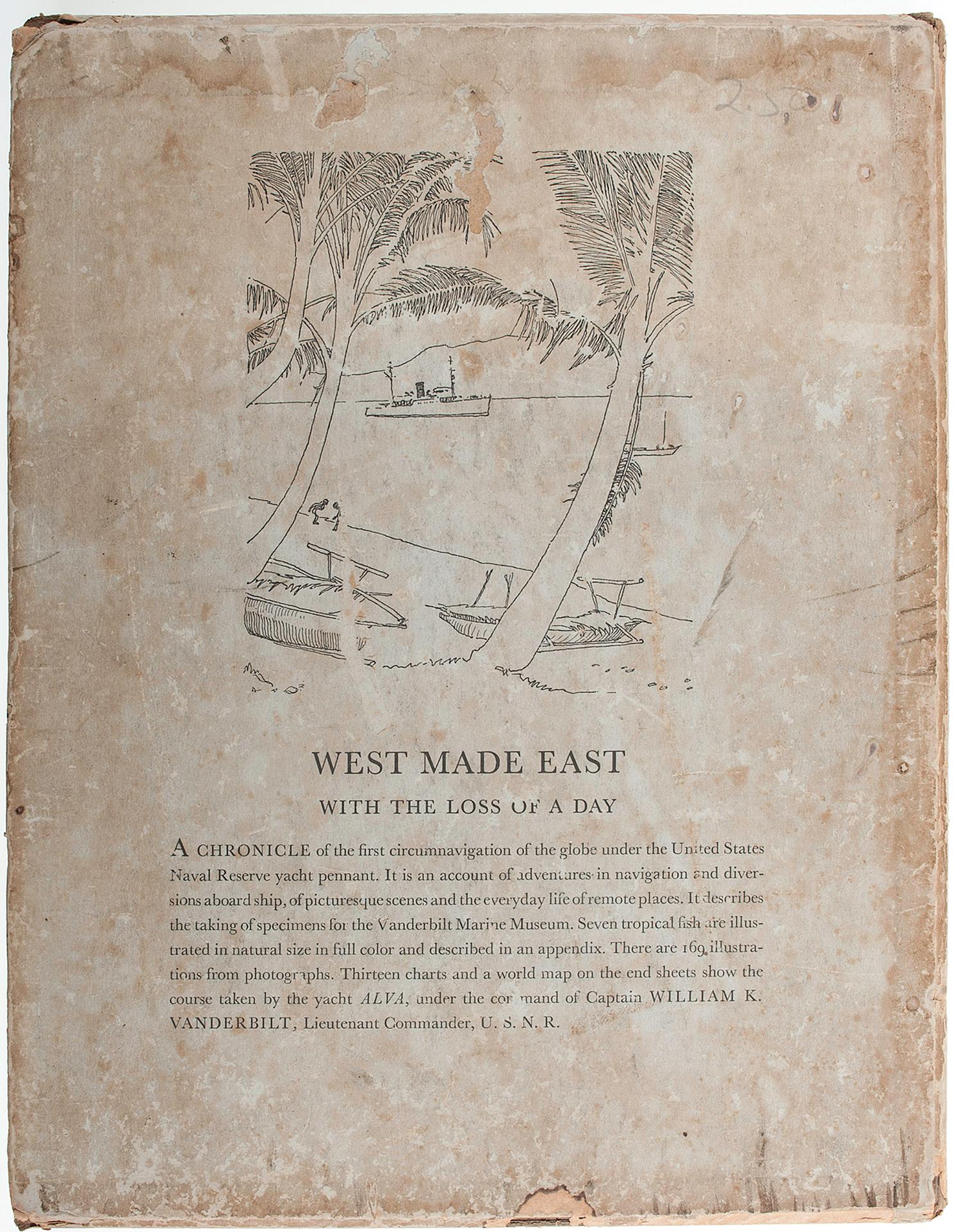 VANDERBILT, William K. (1849-1920). West Made East with the Loss of a Day. New York: Privately printed, 1933.