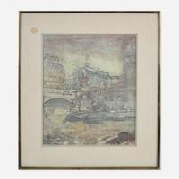 John Marin (American, 1870–1953) Pont-Neuf, Paris; with Fishermen Study verso