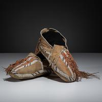 Southern Cheyenne Beaded Hide Moccasins