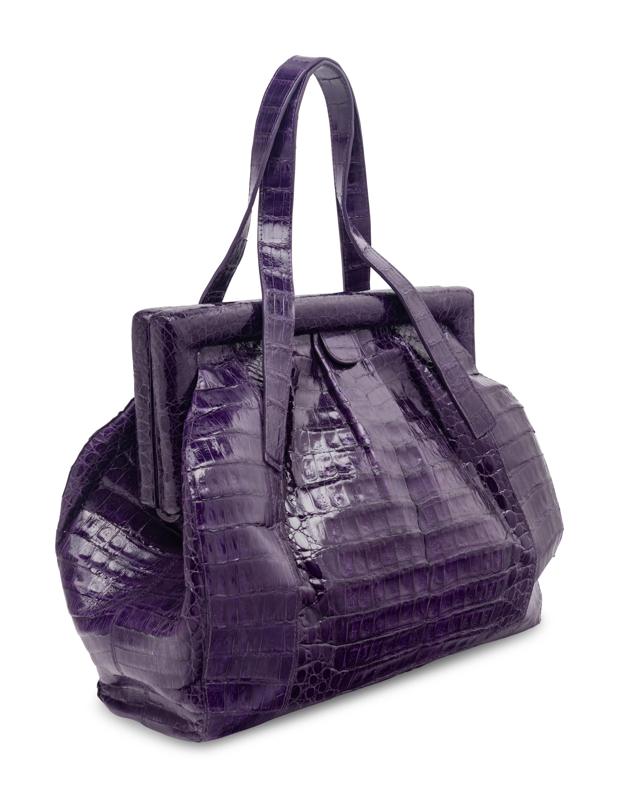 Nancy Gonzalez Purple Crocodile Handbag