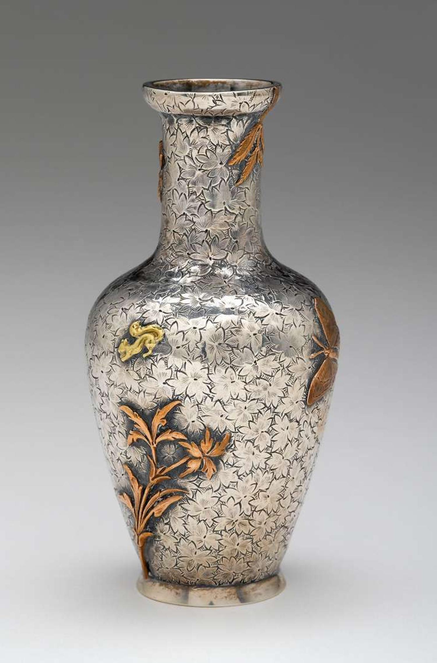 Sterling silver and mixed-metal bud vase dominick & haff, new york, ny, dated "1879"