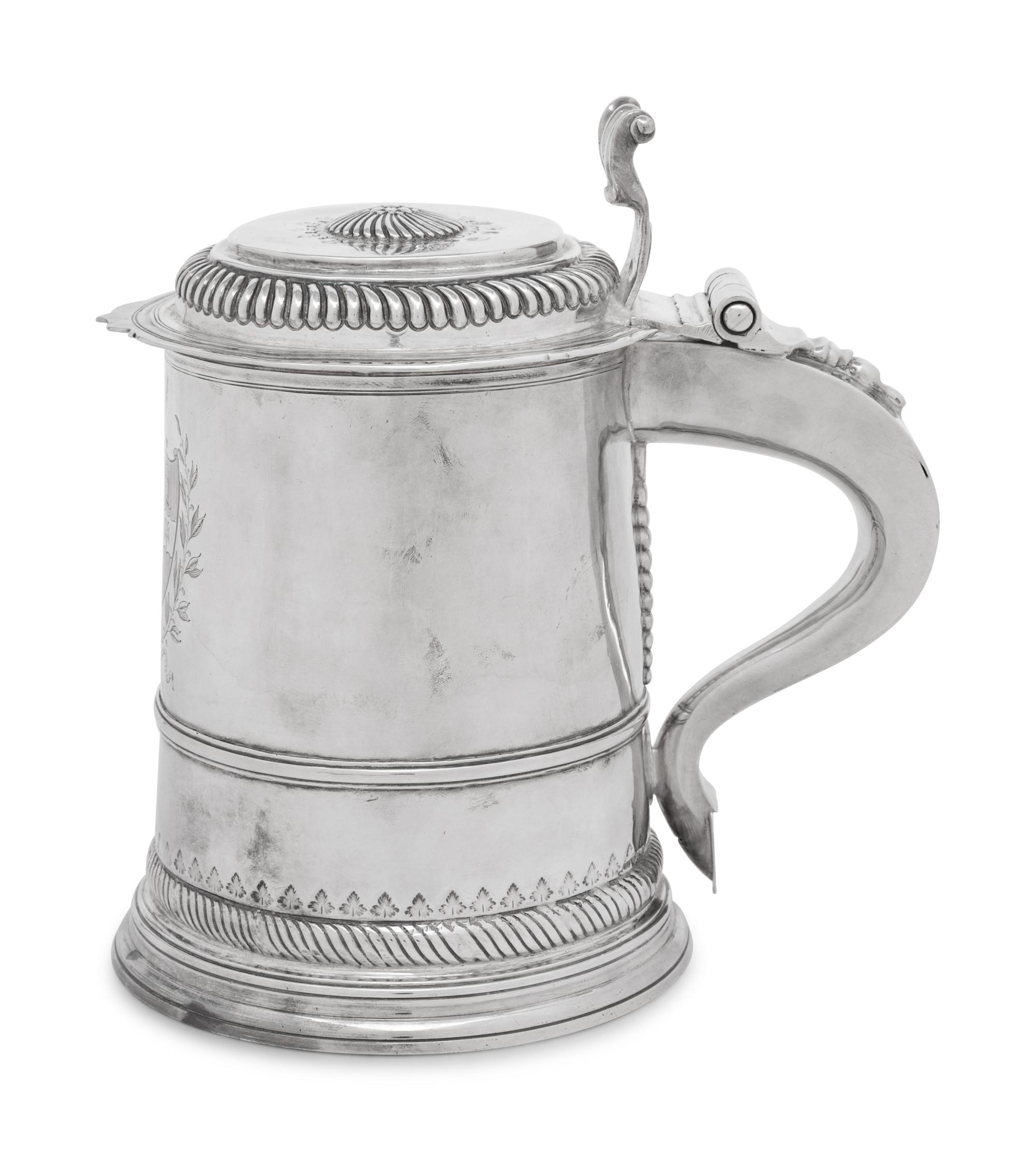 A Queen Anne Britannia Silver Covered Tankard