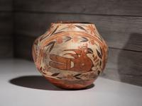 Acoma / Laguna Polychrome Parrot Pottery Jar