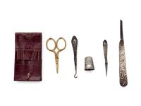 A Victorian Tooled Leather-Cased "Lady's Companion" Needlework Kit