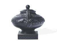 A Wedgwood and Bentley Black Basalt Covered Urn