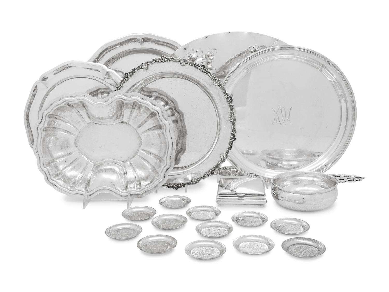 A Collection of Mexican, American and Continental Silver Table Articles