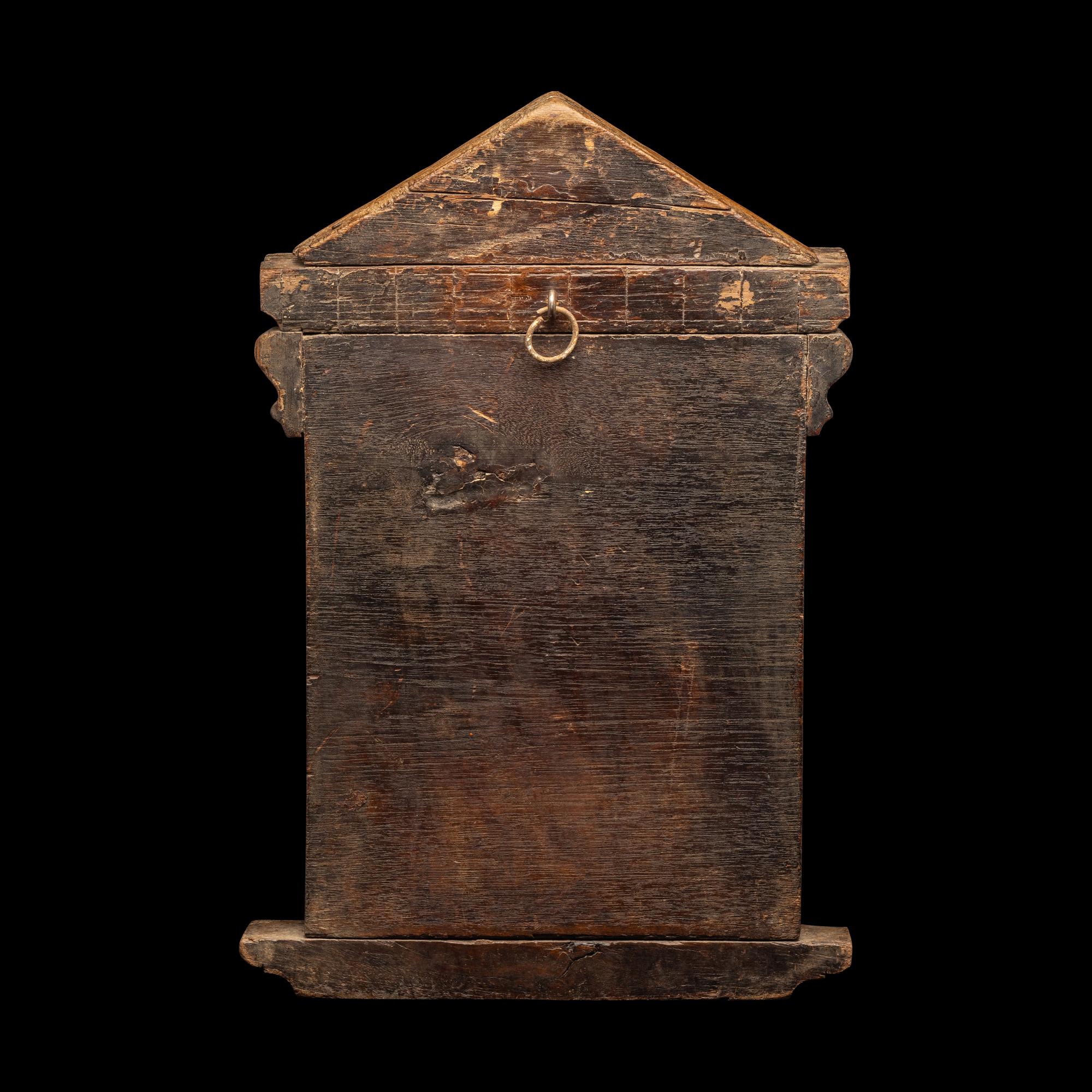 A Tibetan/Nepalese Carved Wood Shrine Panel