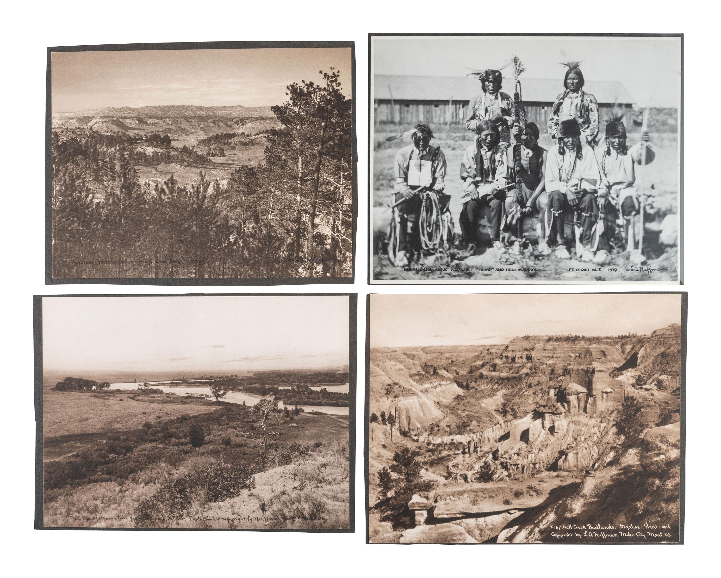 [WESTERN AMERICANA]. HUFFMAN, L.A., photog. 8 collotypes with western and Native American subjects.