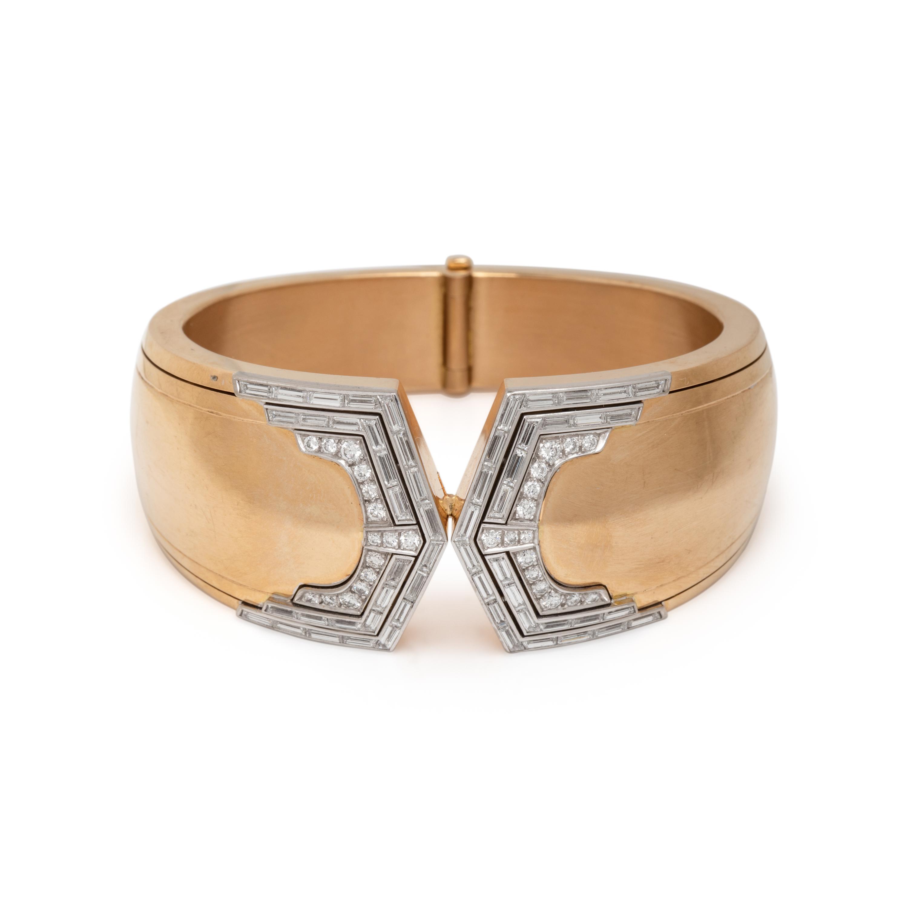 PAUL BINDER, BICOLOR GOLD AND DIAMOND BRACELET