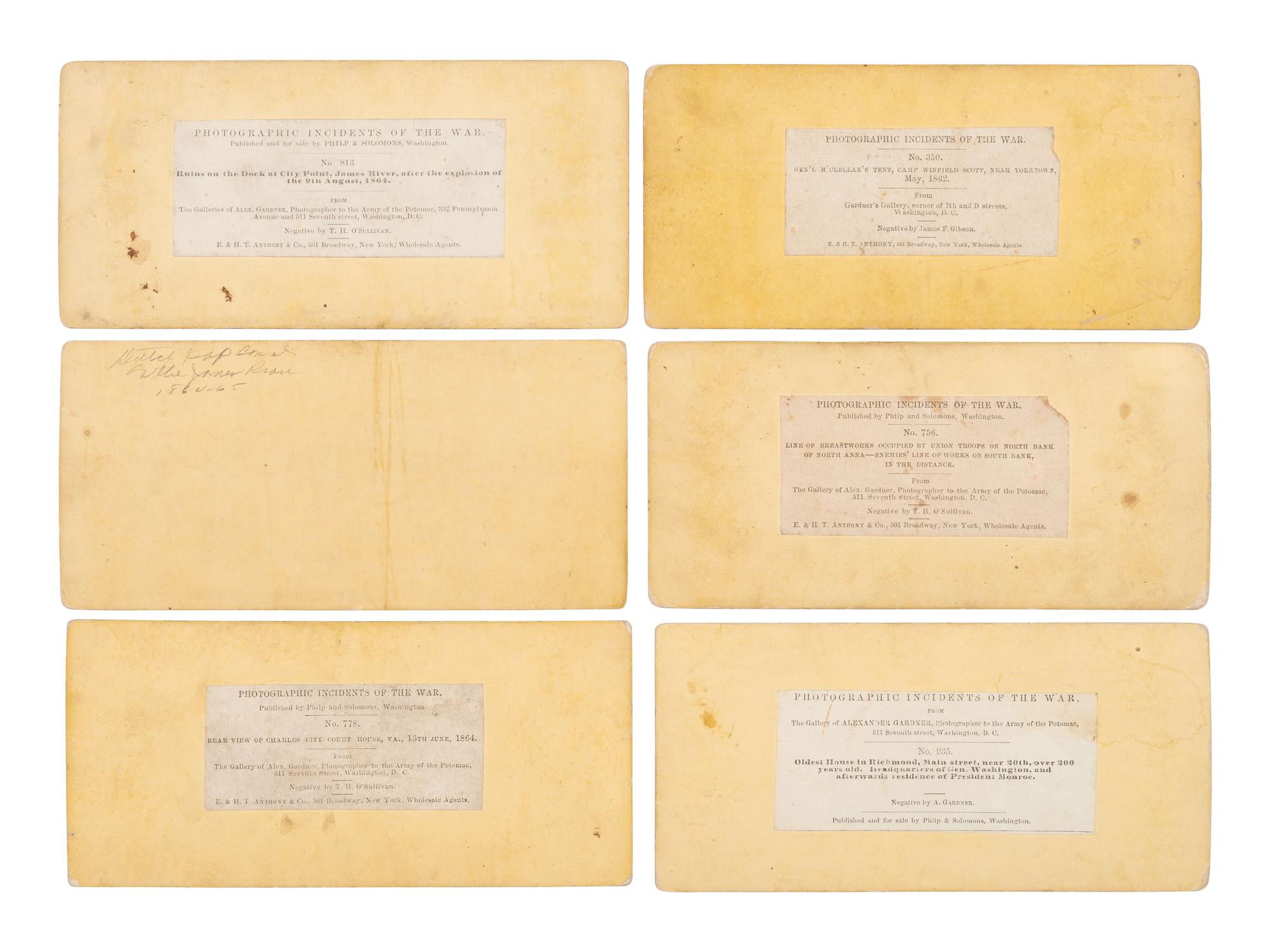 [CIVIL WAR]. 21 assorted Civil War stereoviews published by Alexander GARDNER. 1862-1865.