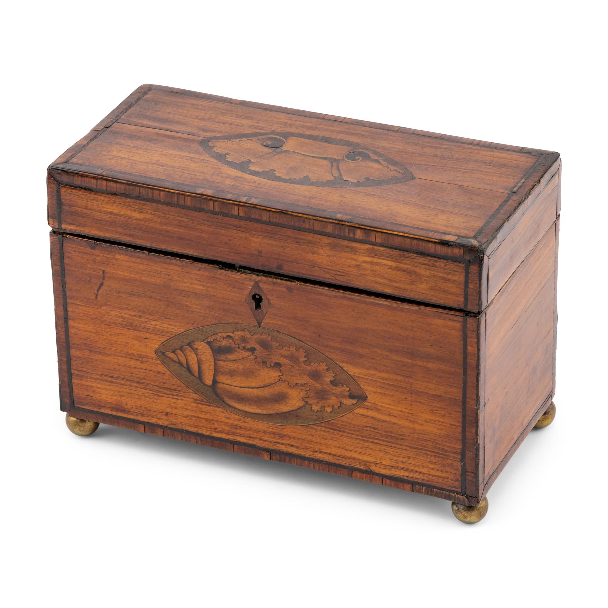A Regency Mahogany and Rosewood Tea Caddy
