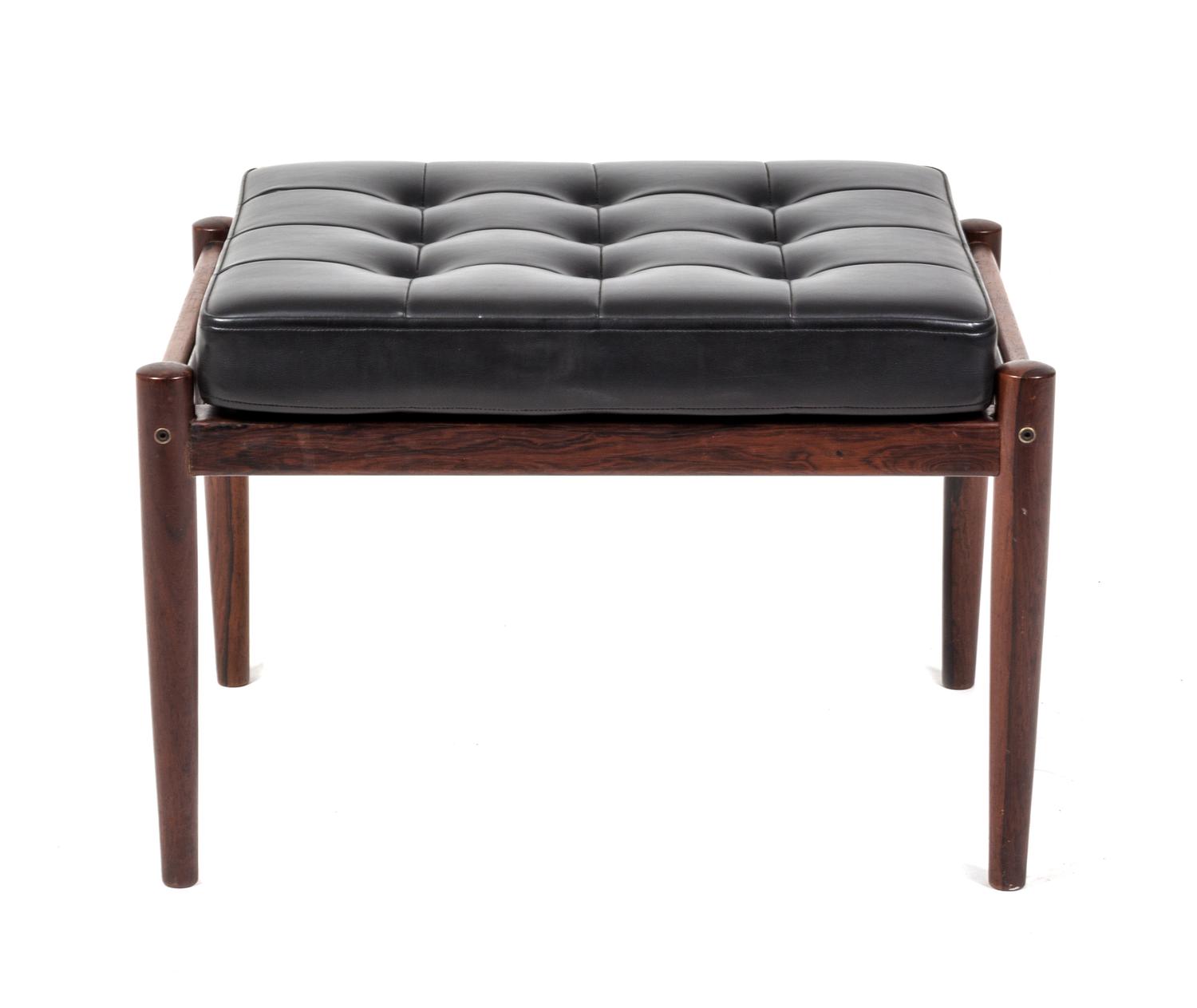 A Rosewood Ottoman, Borge Jensen & Sonner Height 16 x width 24 x depth 17 1/2 inches.