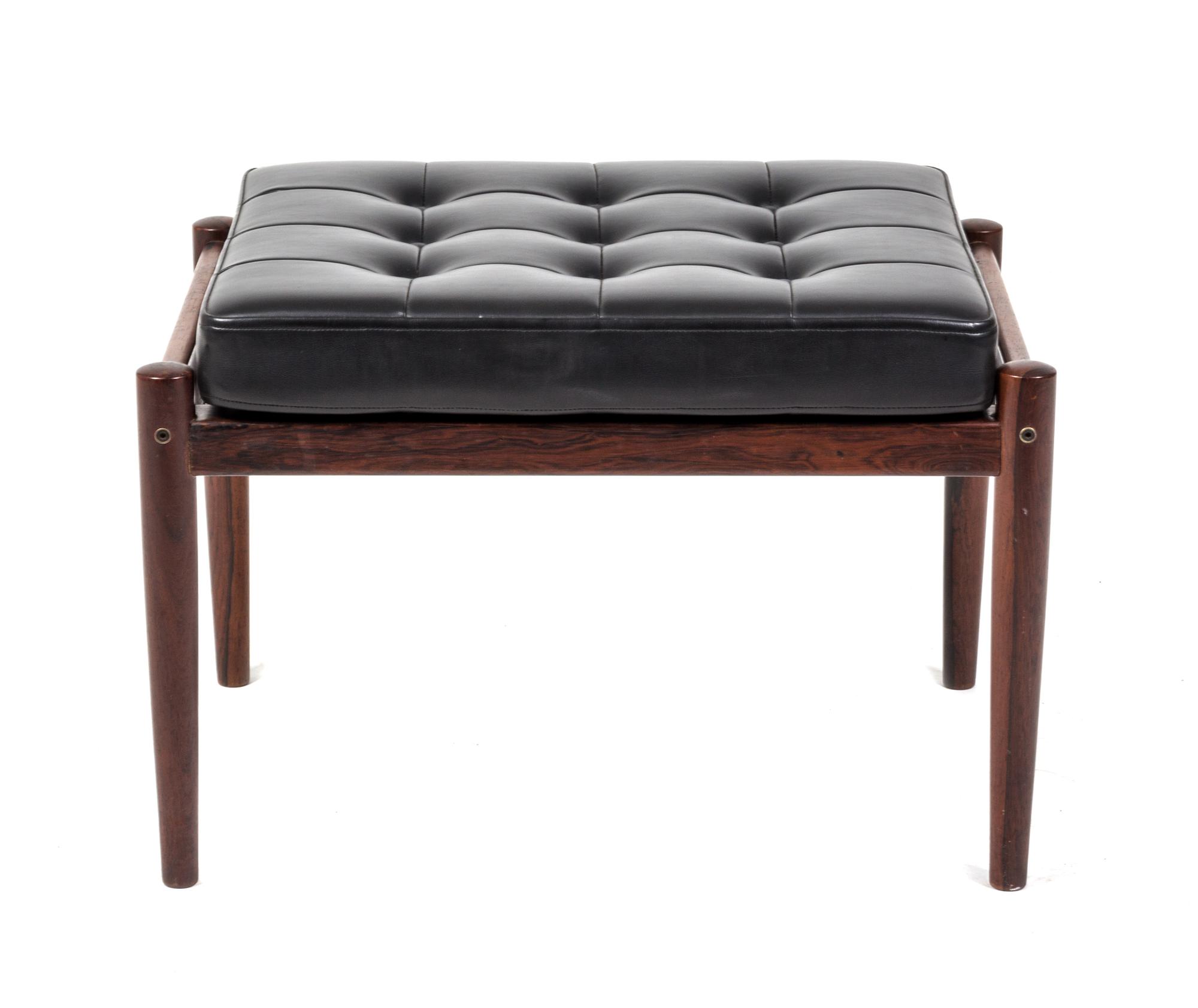 A Rosewood Ottoman, Borge Jensen & Sonner Height 16 x width 24 x depth 17 1/2 inches.