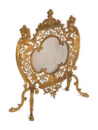 A Rococo Style Gilt Bronze Fire Screen — Late 19th/Early 20th Century