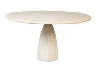 A Contemporary Travertine Pedestal Table — DRAENERT STUDIOS, 20TH CENTURY