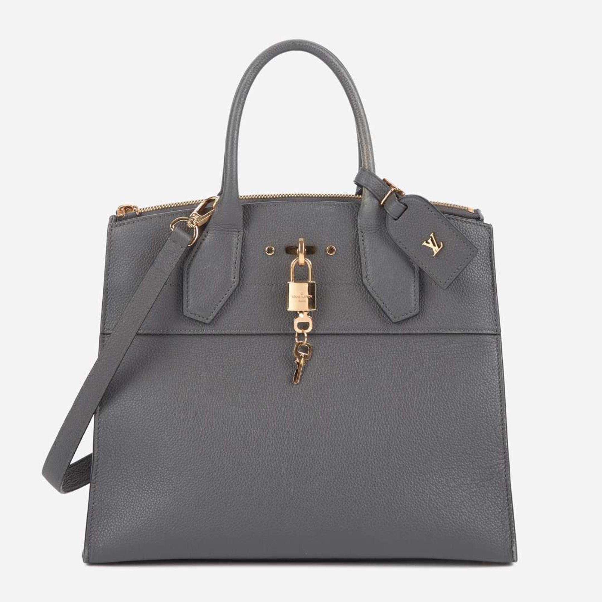 A Louis Vuitton Gray Calf Leather City Steamer MM Louis Vuitton