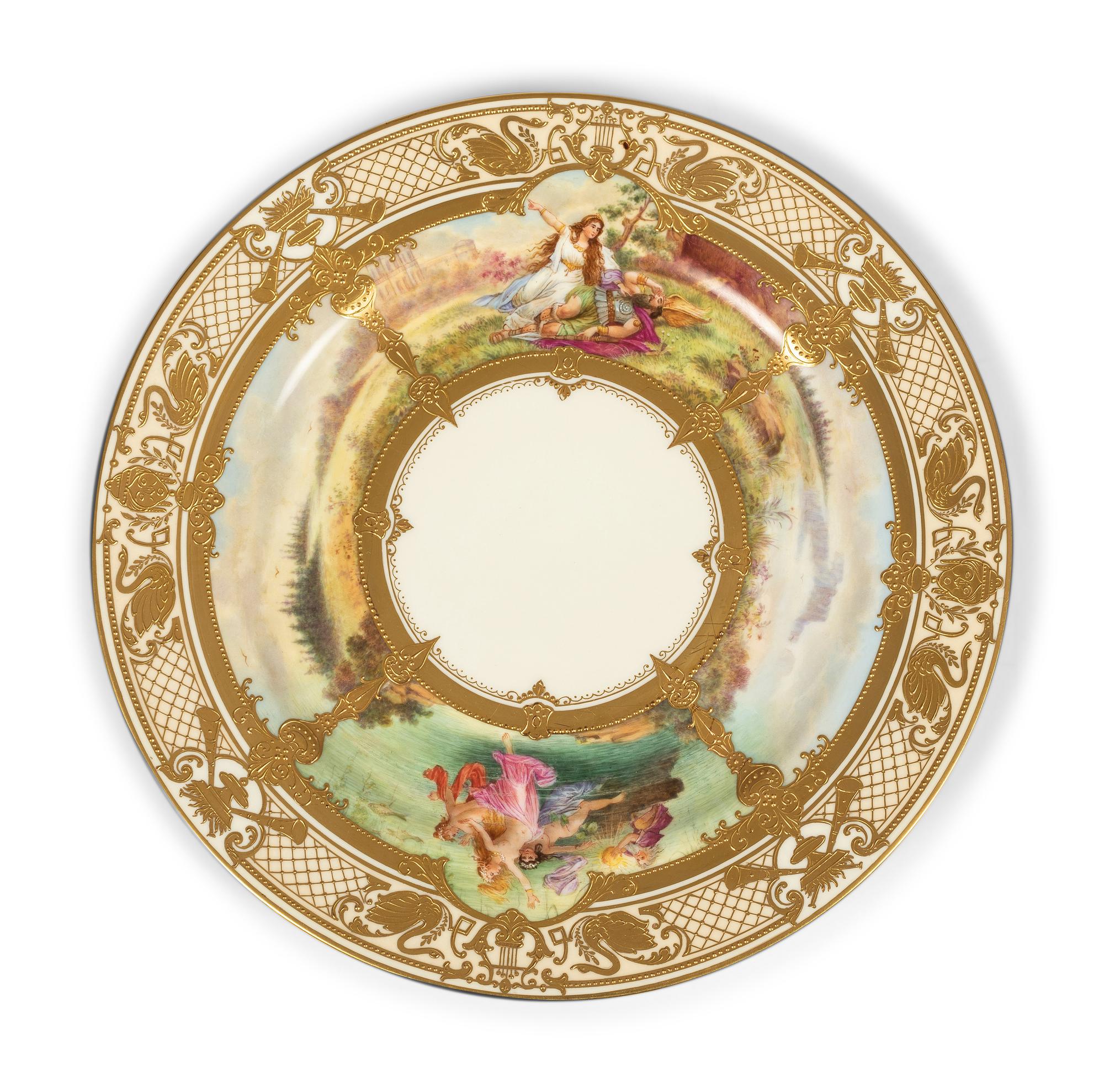 Eleven Dresden Ambrosius Lamm Porcelain Opera Cabinet Plates