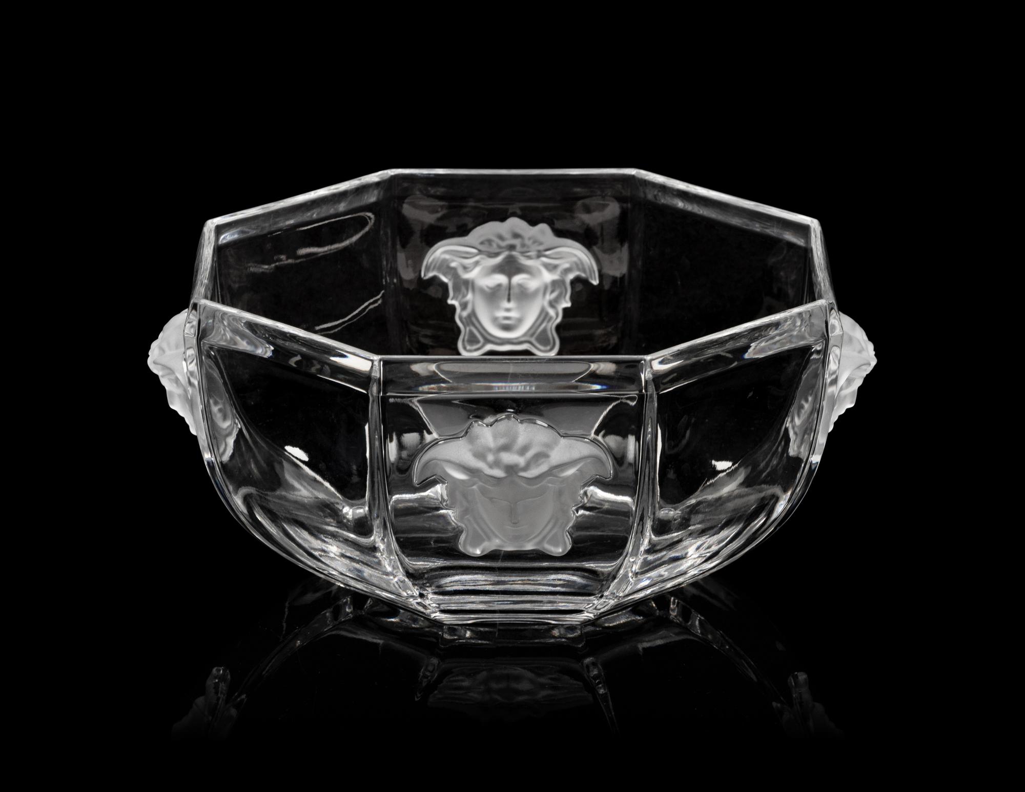 A Group of Versace Medusa Lumiere Glass Articles
