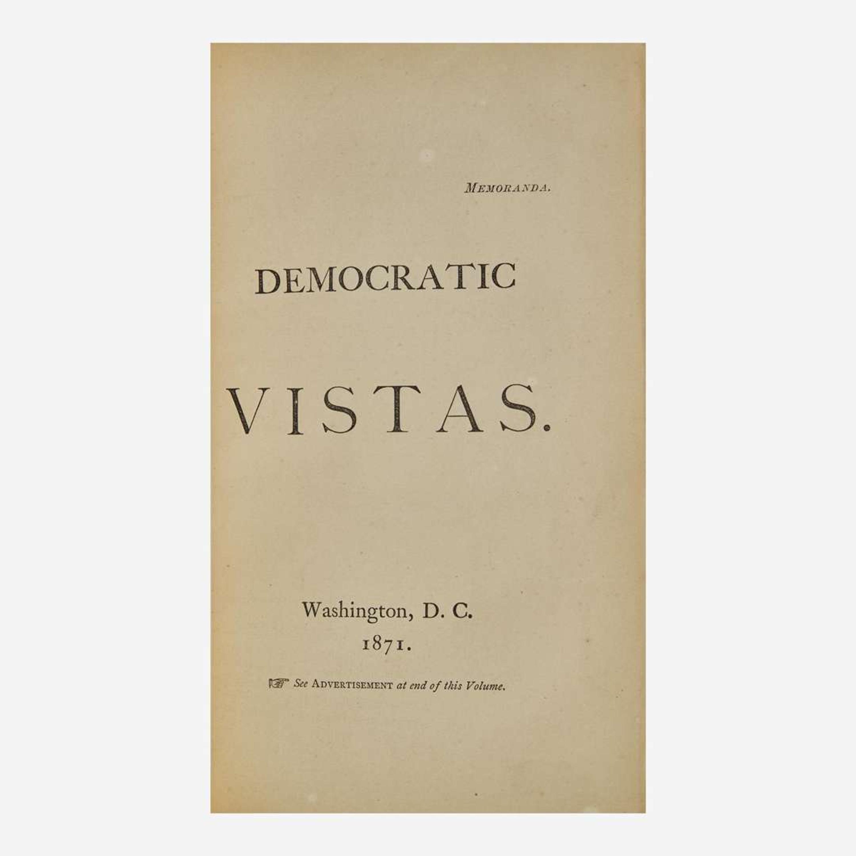 [Literature] (Whitman, Walt) Democratic Vistas