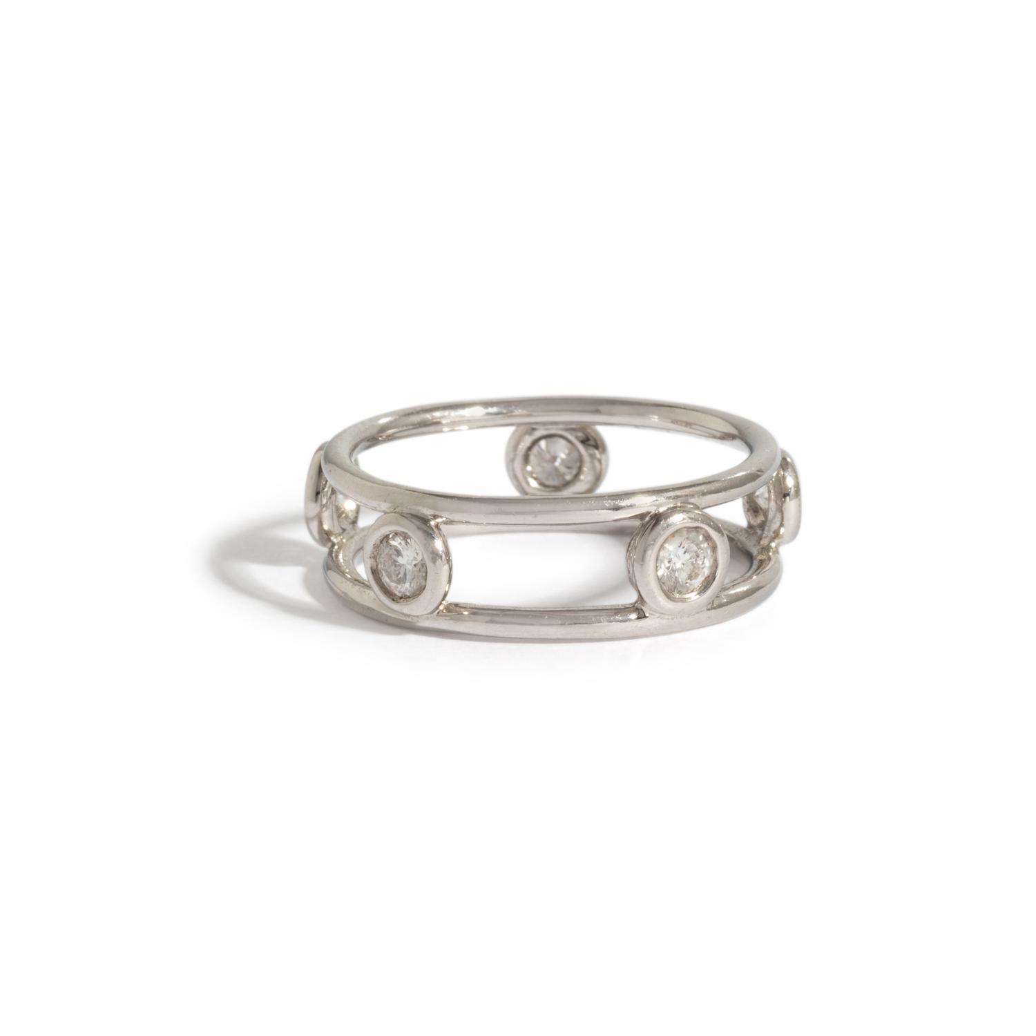 TIFFANY & CO., ELSA PERETTI, PLATINUM 'DIAMONDS BY THE YARD' RING