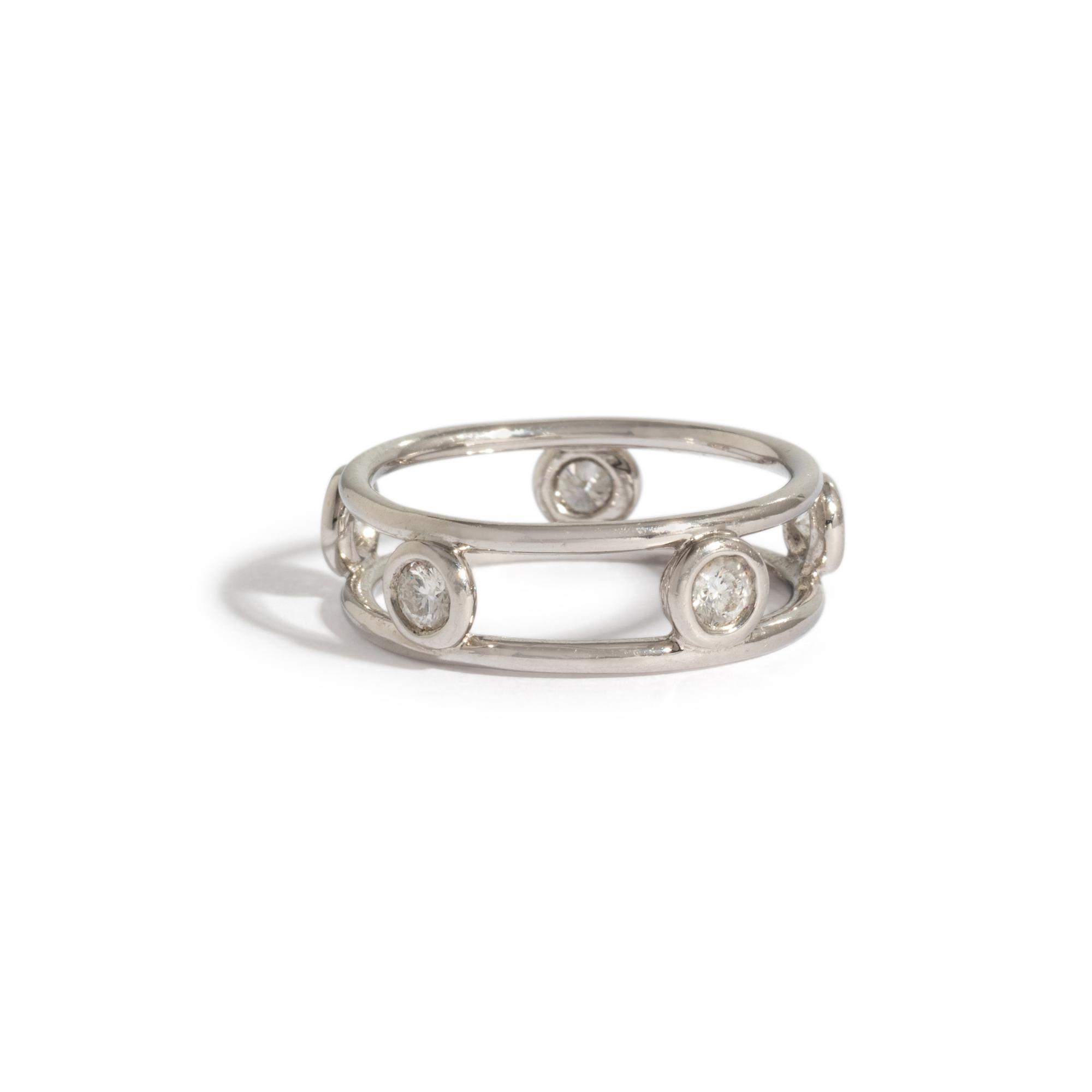 TIFFANY & CO., ELSA PERETTI, PLATINUM 'DIAMONDS BY THE YARD' RING