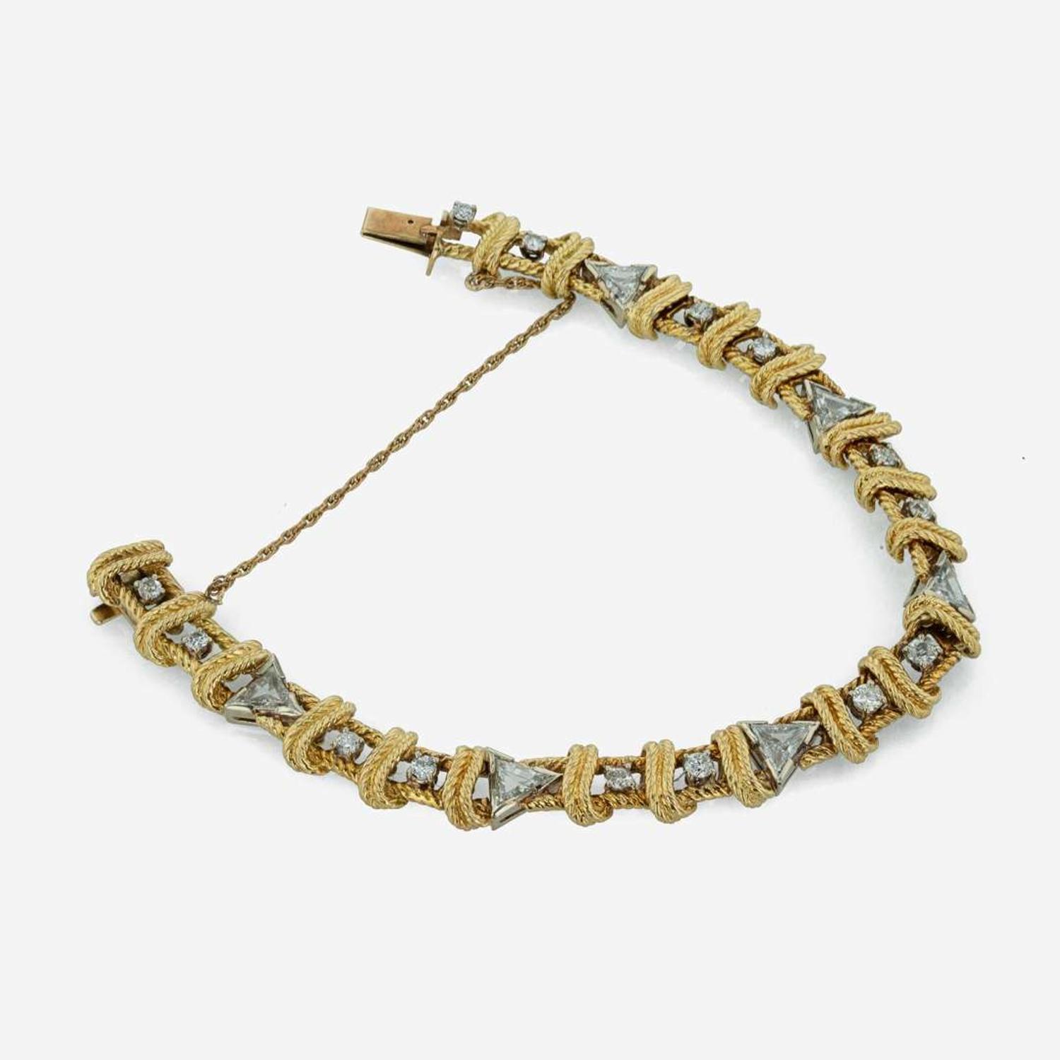 An 18K Yellow Gold and Diamond Bracelet