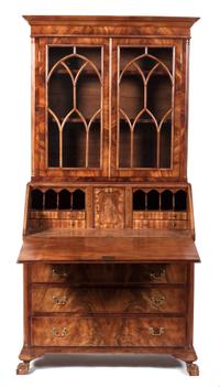 A Mahogany Secretary Bookcase Height 80 x width 40 x depth 22 inches.