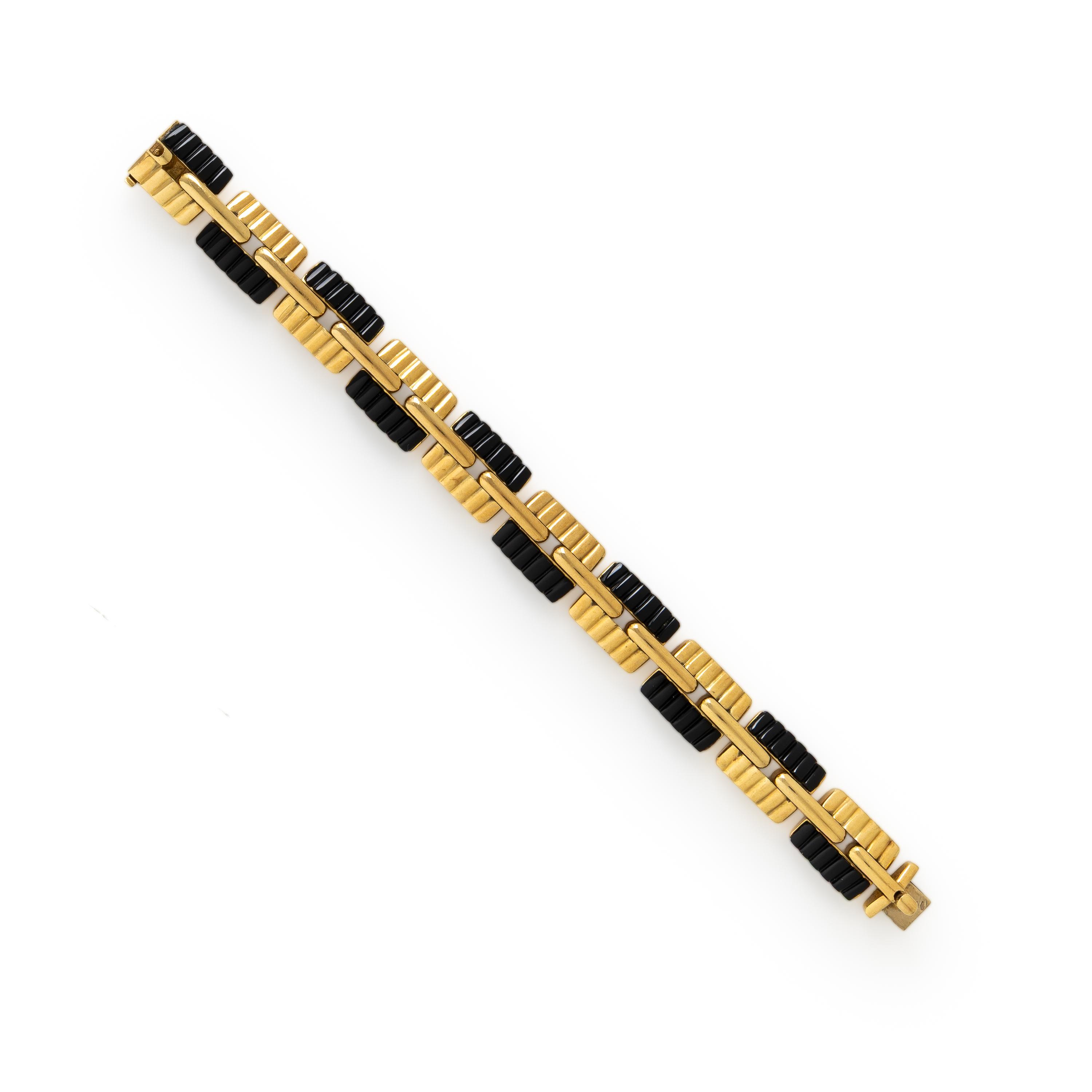 Yellow Gold and Onyx Bracelet