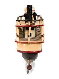 A Carved and Painted Wood Steamboat Model