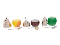Three Buccellati Silver-Mounted Glass Jam Jars