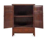 A Small Chinese Hardwood Round Corner Tapered Cabinet, Yuanjiaogui, 20th Century 近代 硬木圓角櫃