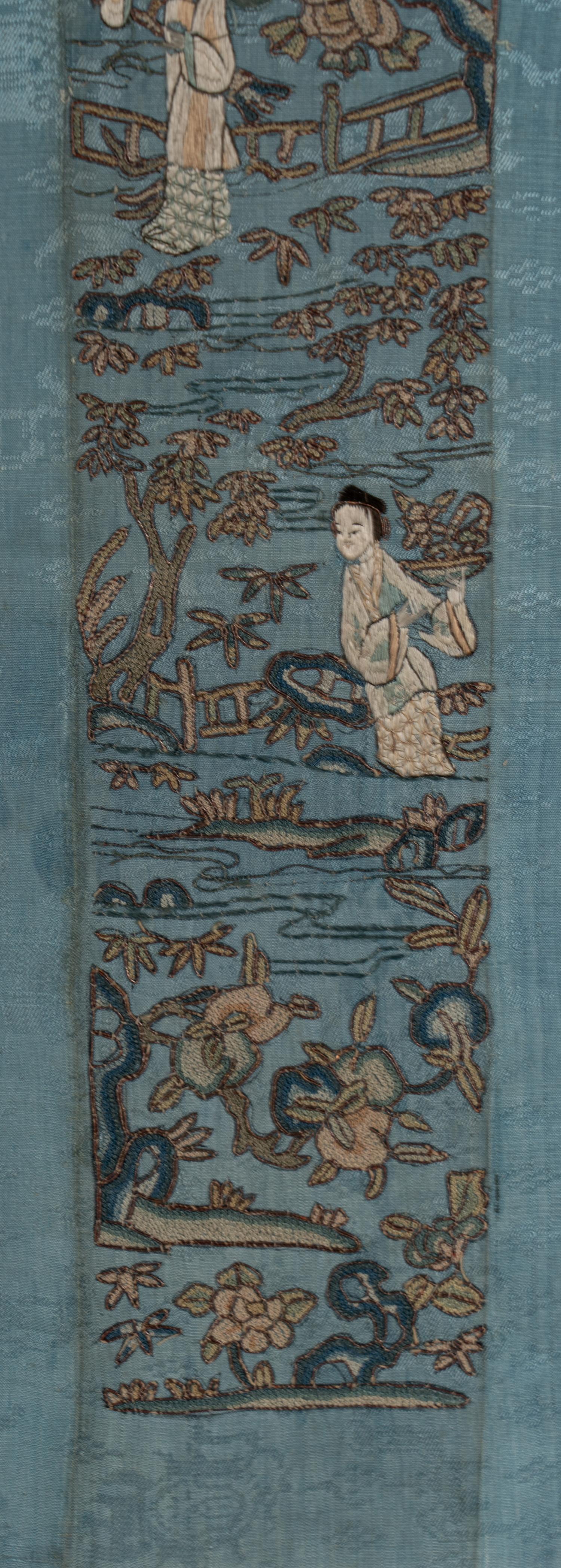 Two Pairs of Chinese Embroidered Sleeve Bands