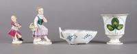 A Group of Two Meissen Porcelain Figures, Height of tallest figure 4 1/2 inches.