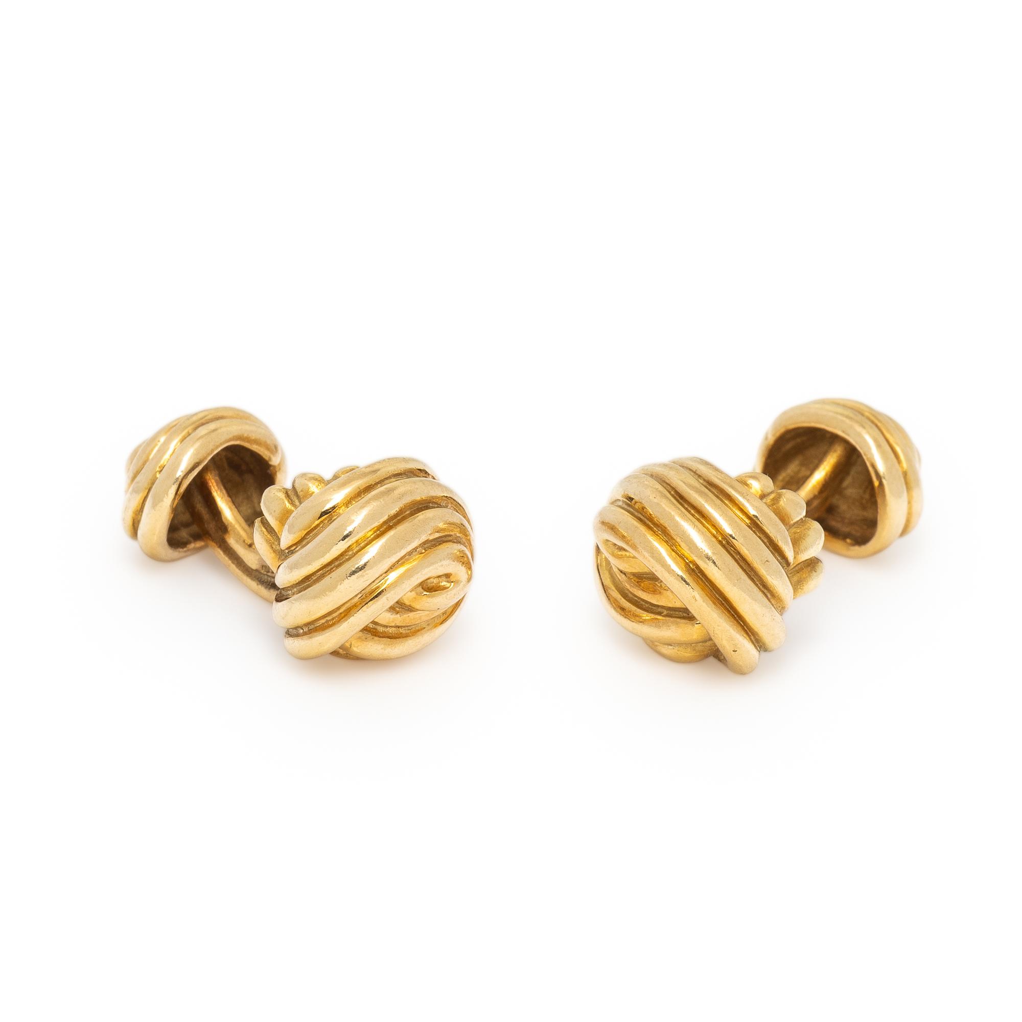 Tiffany & Co., Yellow Gold Knot Cufflinks