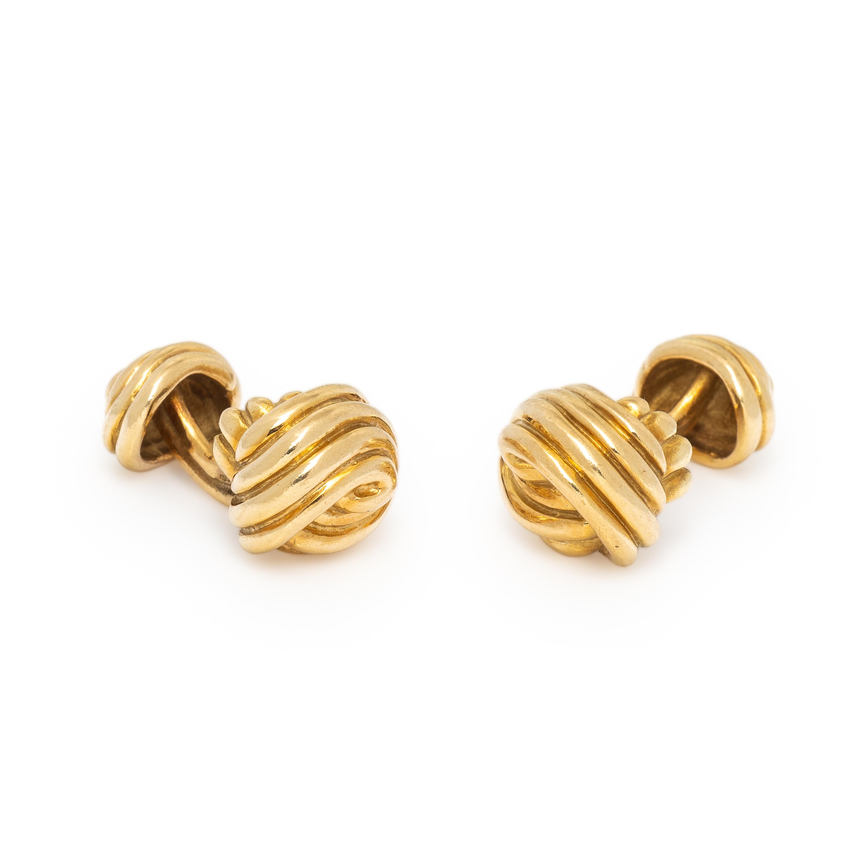 Tiffany & Co., Yellow Gold Knot Cufflinks